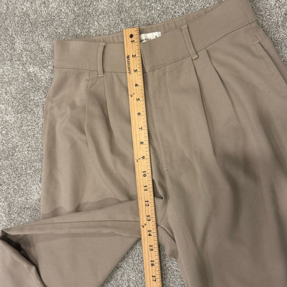 ABERCROMBIE & FITCH Sloane Wide-Leg Trouser Pants Tan Beige EUC Size Small Long - Picture 9 of 11